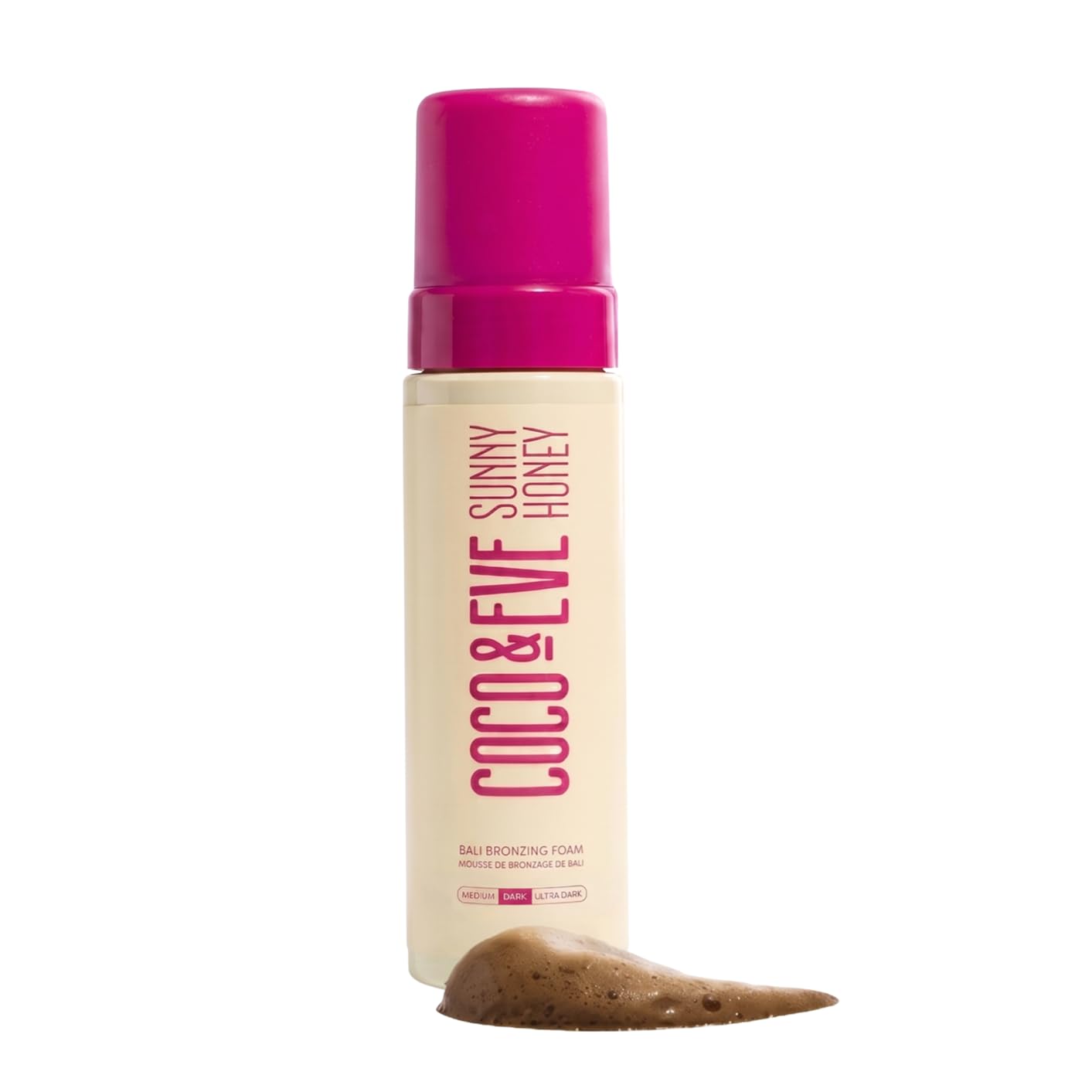 Coco & Eve Sunny Honey Bronzing Self Tanner Mousse - Dark, 6.7 fl oz | Sunless Self Tan for Body & Face, Bali Bronzing Tanning Foam, Natural Looking Glow for Women & Men, Bronzes Skin, Streak Free