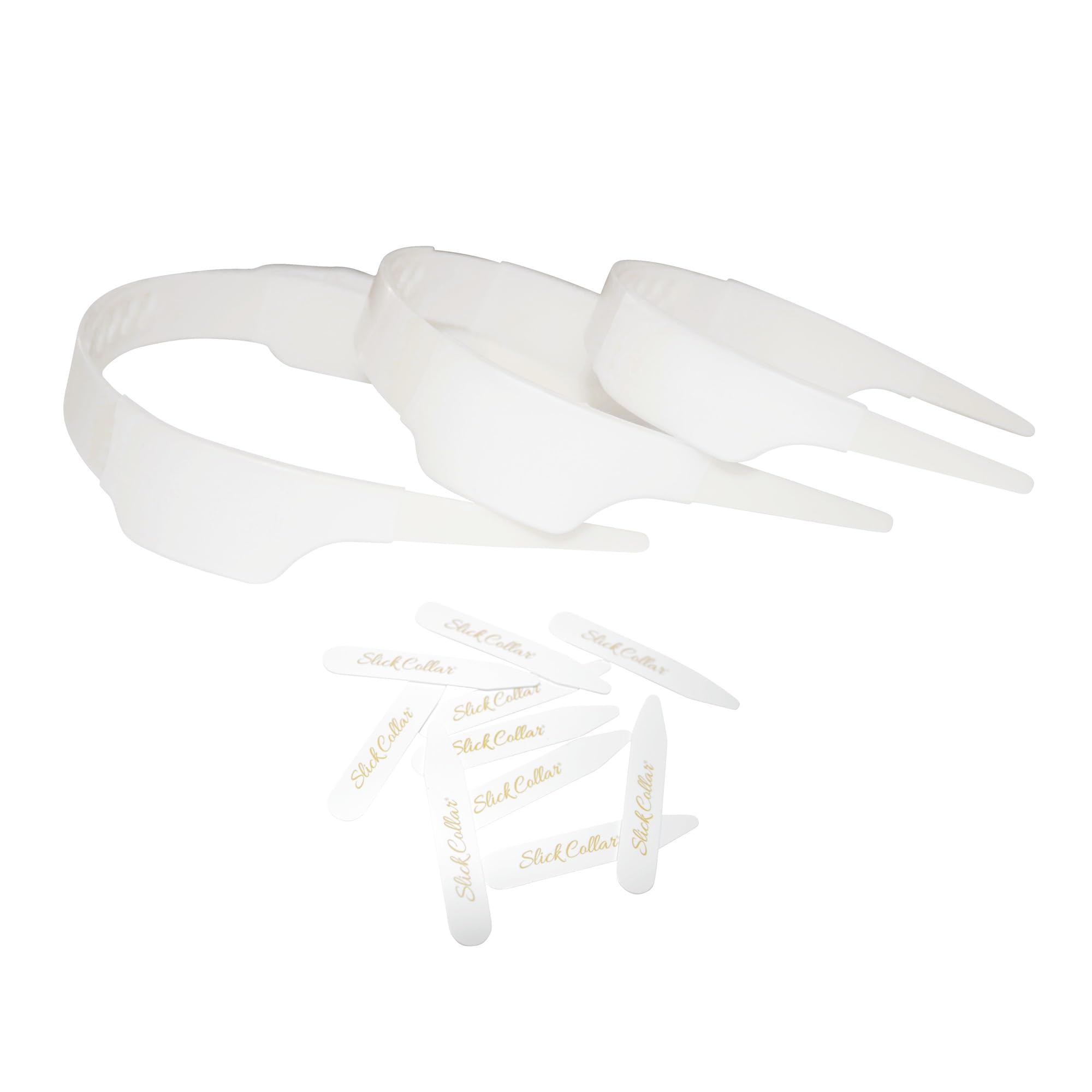 Buy now Slick Collar Shirt Collar Support System set with 3 adjustable, 10 premium Collar Stays & a Durable tin Travel EDC Box in White at indiglob india