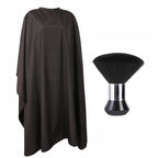Professional Hair Cutting Cape with Neck Duster Brush, Large Size Salon Barber Cape for Men, Women and Kids(Black)