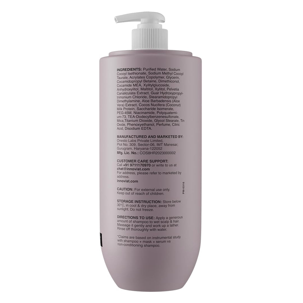 Bare Anatomy Ultra Smoothing Shampoo for Dry and Frizzy Hair | Restores Smoothing & Texture by 37% | Powered By Carbohydrate Complex & Niacinamide | SLS & Paraben Free | Vegan | For Men & Women 750ml