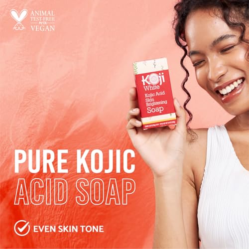 Buy now Koji White Pure Kojic Acid Soap | Glycerin Soap Bar for Gentle Skin Brightening and Exfoliation with Tea Tree, Coconut Oil, Hyaluronic Acid & Vitamin C, Vegan, 2.82 oz at indiglob india
