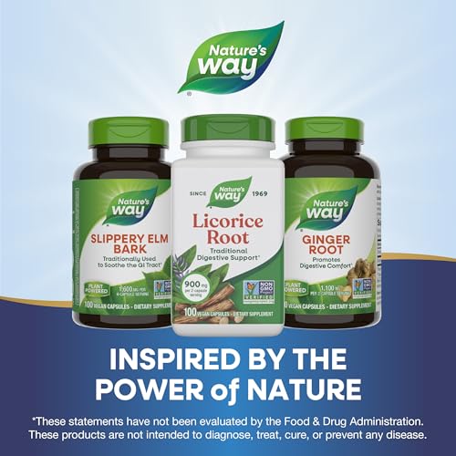 Buy now Nature's Way Licorice Root, Traditional Digestive Support Supplement*, 900 mg per 2-Capsule Serving, Non-GMO Project Verified, 100 Vegan Capsules (Packaging May Vary) at indiglob india
