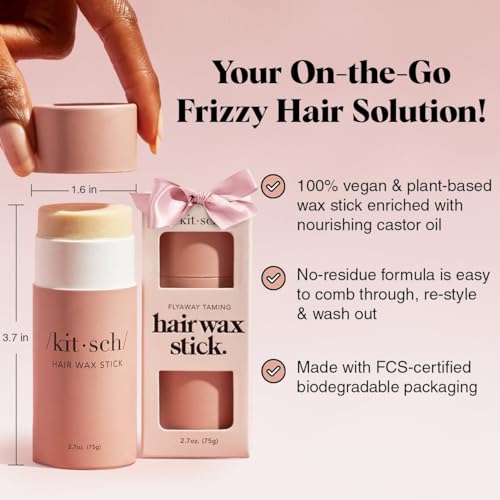 Buy now Kitsch Hair Wax Stick for Women & Men - Anti-Frizz and Fly Away Hair Tamer, No Residue Hair Finishing Stick | All Day Hold Styling Product - 2.7 oz at indiglob india