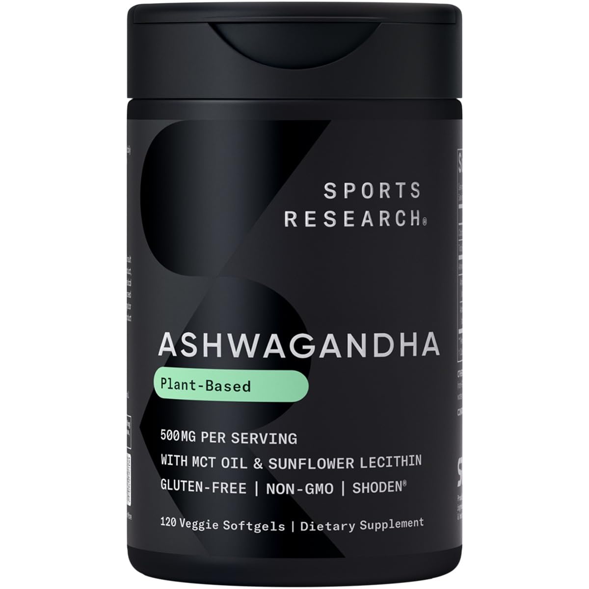 Sports Research® Ashwagandha w/Coconut MCT Oil, 120 Softgels | Natural Ayurvedic Adaptogen w/ Shoden® Ashwa for Relaxation, Calm & Sleep Support, 60 Servings