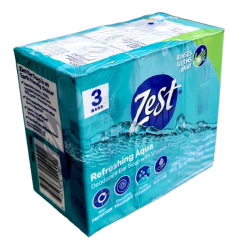 Buy now Zest Refreshing Aqua Bars Deodorant Bar Soap with Vitamin E, 3 Bars 4 OZ (113g) Each - 3 Pack at indiglob india