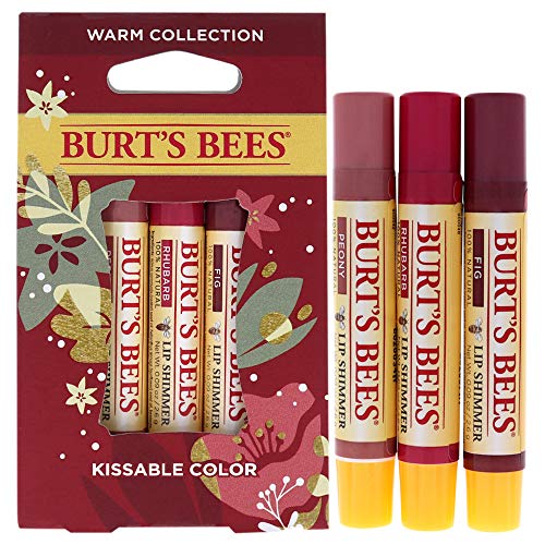 Buy now Burts Bees Kissable Color Warm Collection Unisex Lip Shimmer Peony, Rhubarb, Fig 3 oz at indiglob india