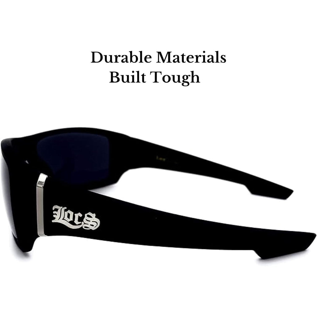 Buy now Locs Men's Rectangular Hardcore Wrap 63mm Sunglasses (Matte Black Rubberized Finished) at indiglob india