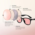 BRADDELL FL-41 Rose & FL-60 Wayfarer Blue Light Glasses for Migraine Light Sensitivity, Fluorescent LED Lighting & Concussion (MEDIUM LARGE)