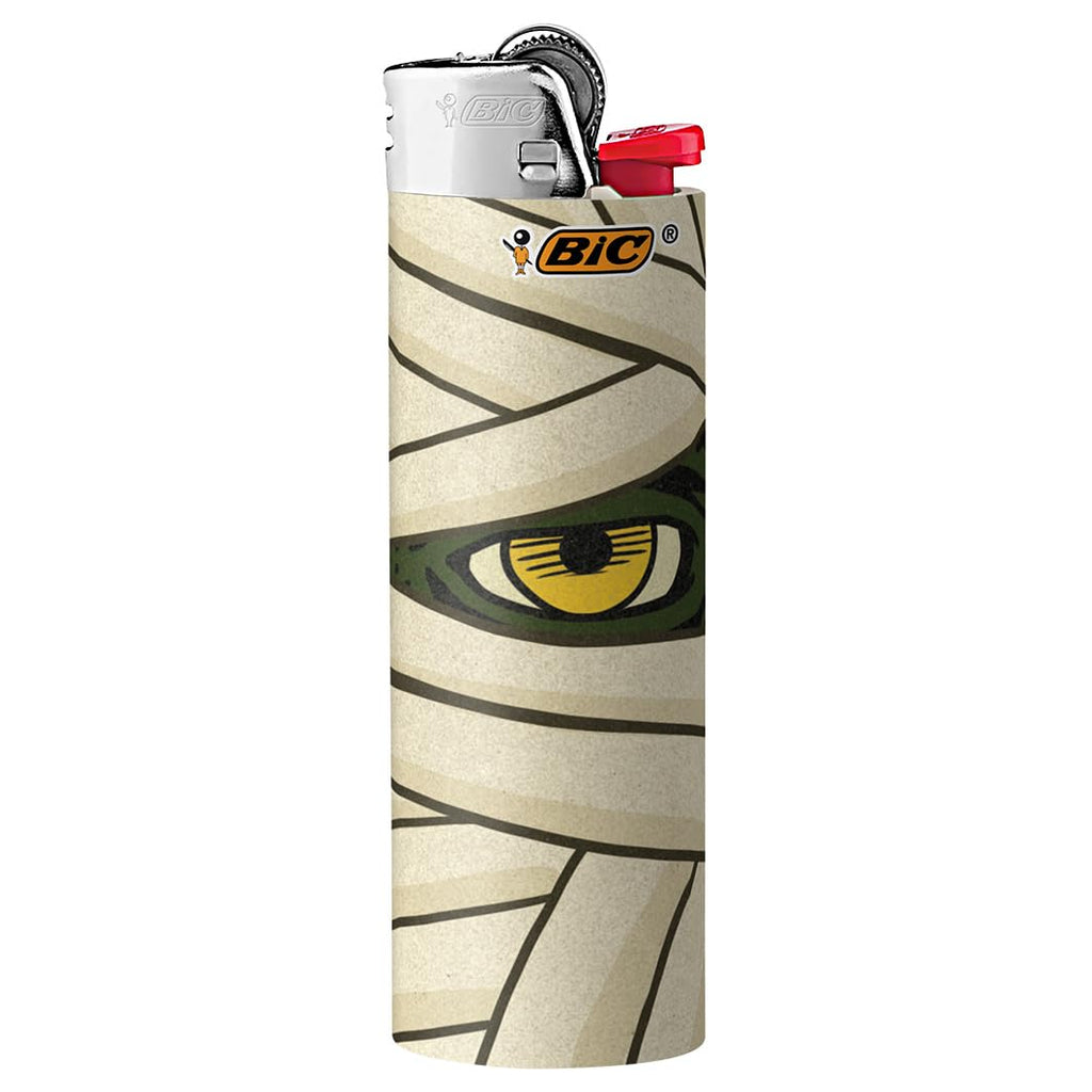 BIC Maxi Pocket Lighter, Special Edition Spooky Series, Halloween-Inspired Designs, Set of 8 Lighters