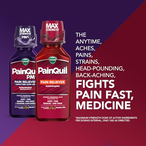 Buy now Vicks PainQuil & PainQuil PM Pain Relief Liquid, 1000mg Acetaminophen, 2x12 oz at indiglob india