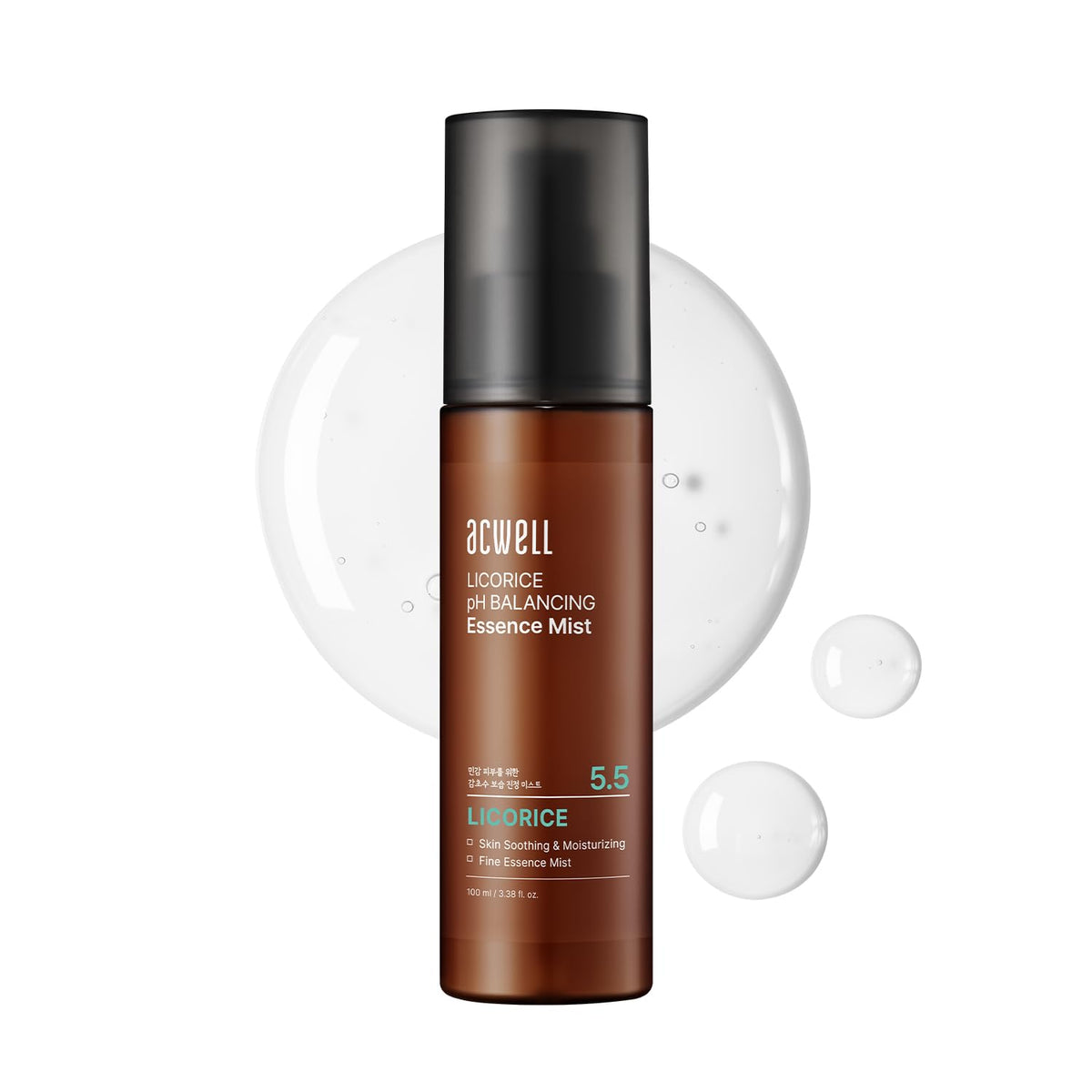 ACWELL Licorice pH Balancing Essence Hydrating Face Mist – Ultra-Fine Facial Spray, Triple Hyaluronic Acid & Panthenol, Soothing & Barrier Repair for Sensitive Skin, 3.38 fl oz