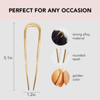 Buy now Kitsch French Hair Pins for Women â€“ Elegant & Durable Metal Hair Fork for Updos, Chignon, Bun & Twist Hairstyles, Secure Hold All Day, Comfortable Fit | Ideal Gifts for Women- Gold, 1pc at indiglob india