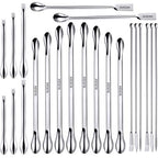 Buy now 22 Pieces Stainless Steel Lab Spatula Micro Scoop Set Laboratory Sampling Spoon Mixing Spatula for Powders Gel Cap Filler at indiglob india