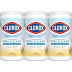 Buy now Clorox Free & Clear Cleaning Wipes, Light Lemon Scent, 75 Count, Pack of 3 (Pack May Vary) at indiglob india