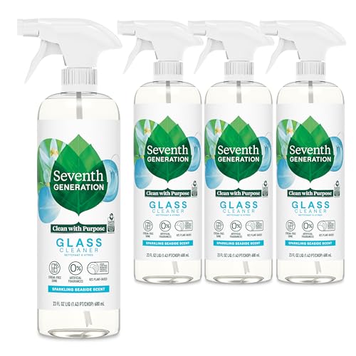 Buy now Seventh Generation Glass Cleaner, Biodegradable Formula, Sparkling Seaside Scent, 23 oz (Pack of 4) at indiglob india