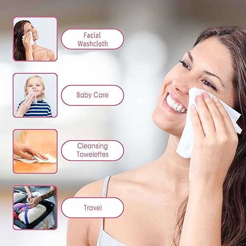 Buy now Disposable Face Towels, Extra Thick, 40 Count, Natural, Skin Cleansing Wipes at indiglob india