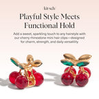 Buy now Kitsch Cherry Small Hair Clips for Women â€“ Rhinestones Small Claw Clips | Electroplated Metal Springs and Anti-Rust Finish | Strong Hold for Updo and Cute Half Up Styles | Ideal Gifts for Women - 2pcs at indiglob india