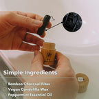 Buy now Vegan Biodegradable Bamboo Charcoal Dental Floss with Refillable Bamboo Container | Free Refill | Natural Candelilla Wax | 30M x2 | Peppermint Essential Oil | Eco Friendly Zero Waste Oral Care at indiglob india