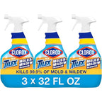 Buy now Clorox Plus Tilex Mold and Mildew Remover with Bleach, Spray Bottle, 32 Fluid Ounces, Unscented, Pack of 3 at indiglob india