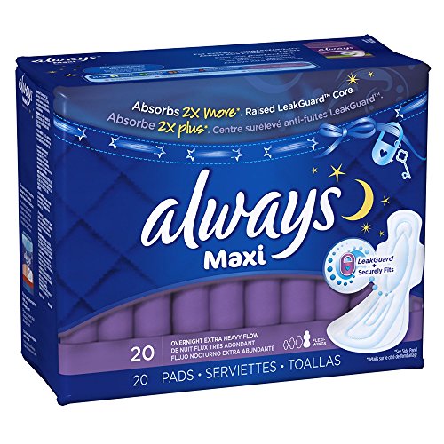 Buy now ALWAYS MAXI OVERNIGHT EXTRA UNSCENTED WINGS 20CT (PACK OF 7) at indiglob india