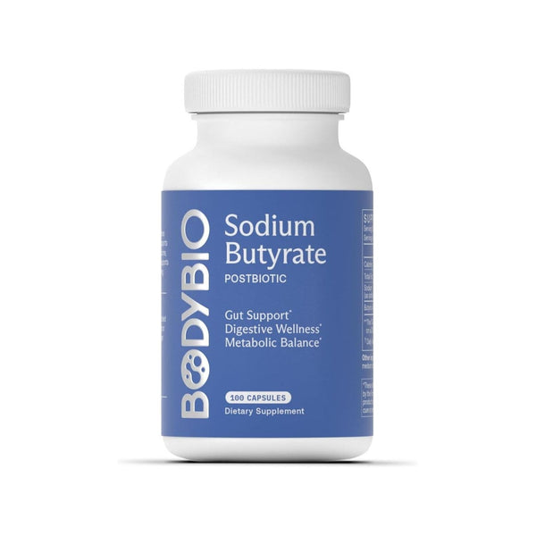 BodyBio Butyrate - Postbiotic for Gut Health, Digestive Support, Bloat, Gas & Constipation Relief, Leaky Gut Repair - Sodium + Butyric Acid Supplement for GI Wellness
