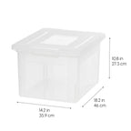 IRIS USA 4-Pack 35 Qt File Box, Letter/Legal Hanging File Storage, Clear