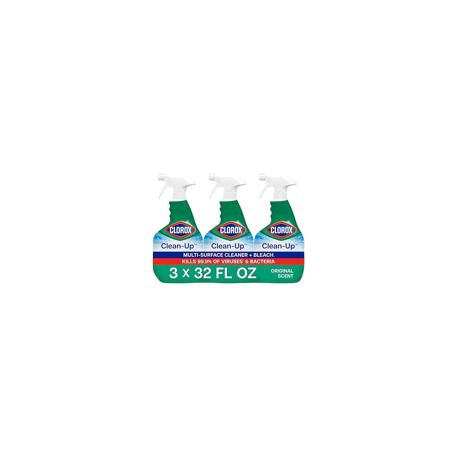 Buy now Clorox Clean-Up Multi-Surface Cleaner with Bleach, Original, Spray Bottle, 32 Fl Oz., Pack of 3 Model B0FG8J2SNC at indiglob india