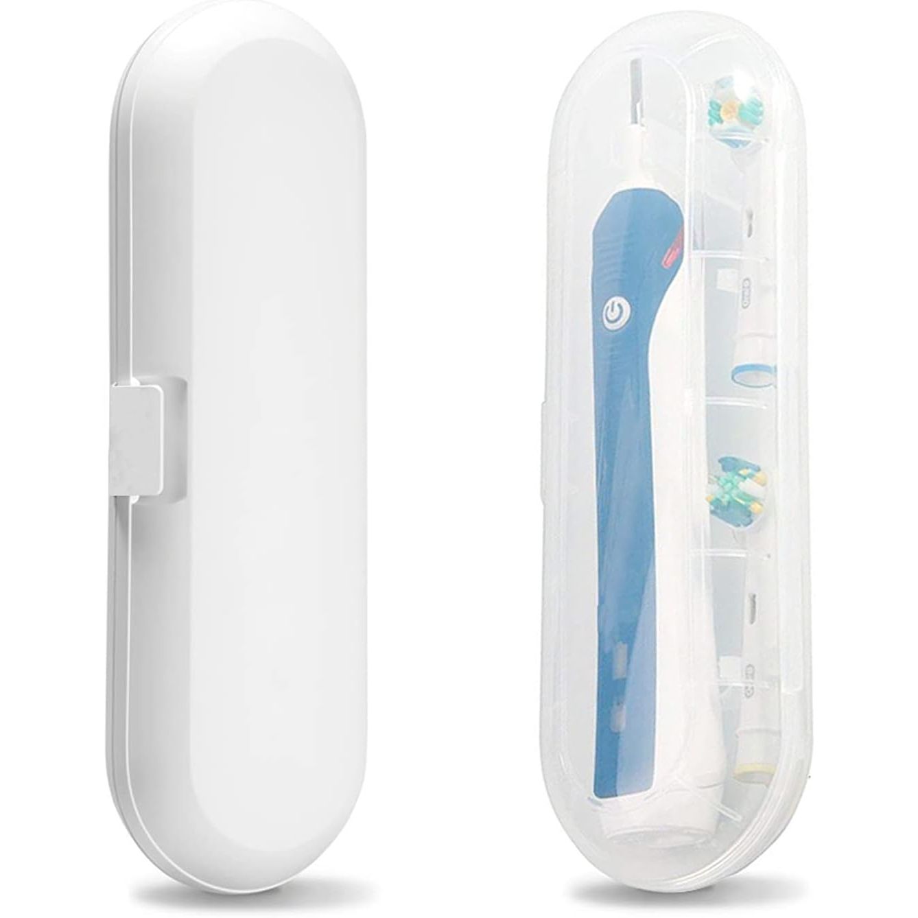 Buy now Fowecelt 2 Pack Electric Toothbrush Travel Case for Oral-B Pro and Other Electric Toothbrush, Portable Travel Toothbrush Holder (White & Clear) White & Clear at indiglob india