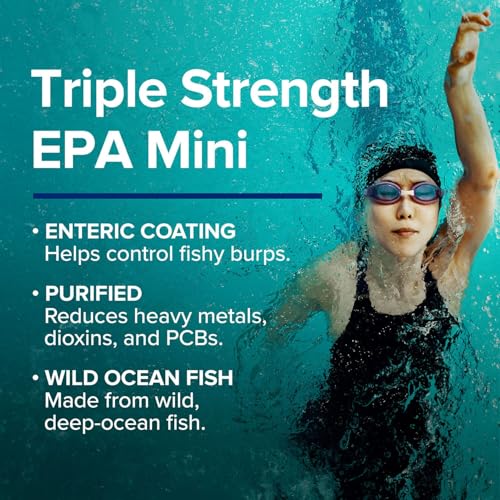 Buy now GNC Triple Strength Fish Oil EPA 1000 Mini, 1000mg Omega 3, Mini Softgels, Supports Eye, Brain, Skin, Healthy Triglycerides, Heart, Joint, Coated to Control Fishy Burps, 45 Servings at indiglob india