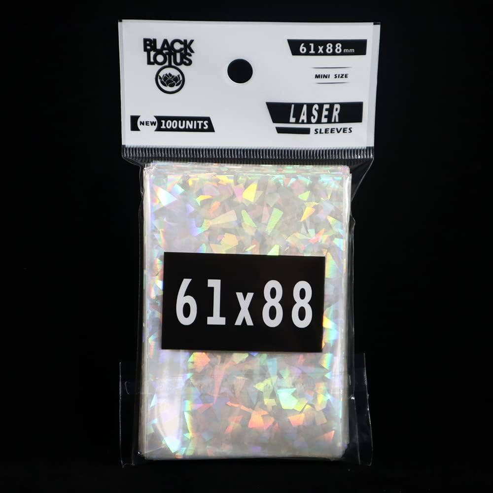 Buy now 100pcs Broken Glass Gemstone Laser Flashing Card Film Holographic Idol Photo Sleeves Ultra Super Protector (61x88mm) at indiglob india