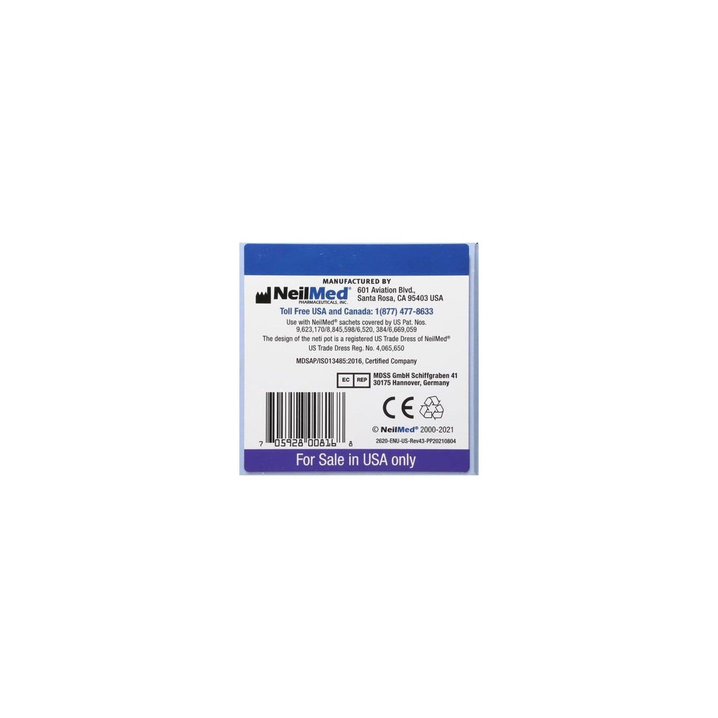 Buy now NeilMed NasaFlo Unbreakable Neti Pot with 60 Premixed Packets at indiglob india