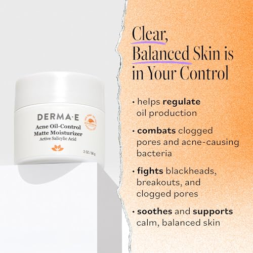 Buy now DERMA E Acne Oil Control Face Moisturizer, 2 Oz, Matte Moisturizer with Salicylic Acid, Tea Tree Oil & Aloe Vera, Face Cream Rebalances Sebum Production & Prevents Blemishes, Redness & Breakouts 2 Oz at indiglob india