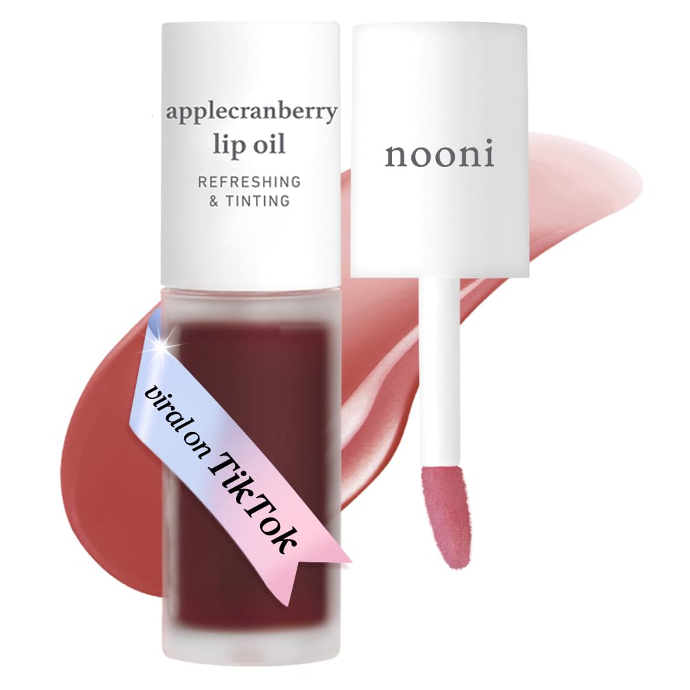 Buy now NOONI Korean Lip Oil - Appleberry | Long-Lasting, Moisturizing, Plumping, Revitalizing for Dry Lips, Waterproof, No Peel Off, Hydrating, Nourishing Crystal Clear, Stocking Stuffers, 0.12 FL Oz at indiglob india