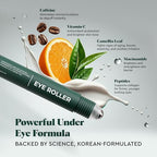 Buy now Wolf Project Under Eye Roller - Korean Beauty, with Caffeine, Vitamin C and Peptides - Energizing Serum for Dark Circles and Puffiness, Fine Lines, Wrinkles - Gel-Based Brightening Cream at indiglob india
