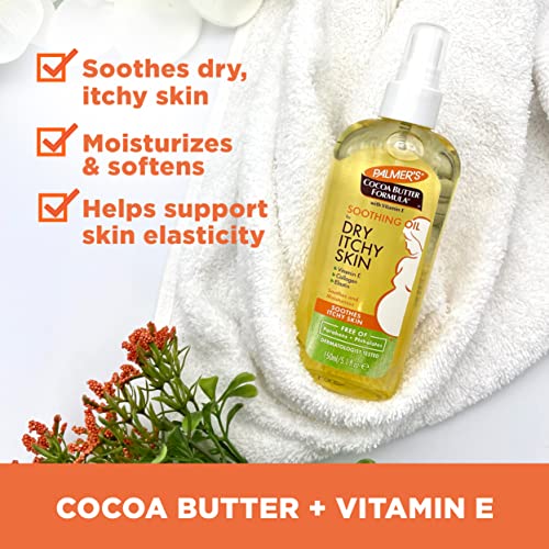 Buy now Palmer's Cocoa Butter Formula Soothing Oil with Vitamin E, Dry, Itchy Skin Relief, Anti-Itch Body Oil, 5.1 Ounces at indiglob india