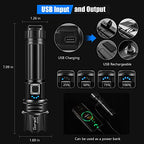 Buy now Goreit Super Bright LED Flashlight - 30W Output for 20000 Lumens & 3937ft Beam, USB-C Rechargeable with 12H Runtime, IP67 Waterproof Powerful Handheld Linternas for Home, Camping, Hiking, Emergency at indiglob india