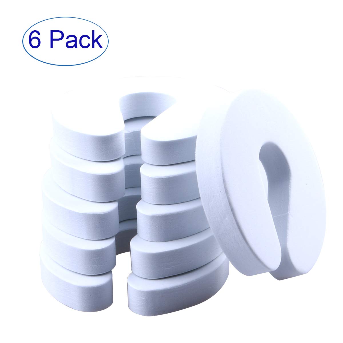 Door Pinch Guard （6 Pack） Baby Door Slam Stopper, Soft Foam Door Stopper. Prevents Finger Pinch Injuries, Slamming Doors, and Child or Pet from Getting Locked in Room