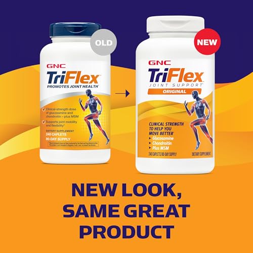Buy now GNC TriFlex, Joint, Bone & Cartilage Health Supplement, Clinical Strength Glucosamine & Chondroitin, MSM, Supports Mobility, Flexibility & Comfort, 240 Caplets at indiglob india