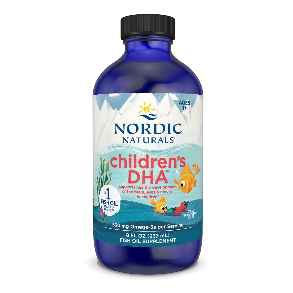 Buy now Nordic Naturals Childrenâ€™s DHA, Strawberry - 4 oz for Kids- 530 mg Omega-3 with EPA & DHA - Brain Development & Function - Non-GMO - 48 Servings Strawberry 8 Fl Oz (Pack of 1) at indiglob india