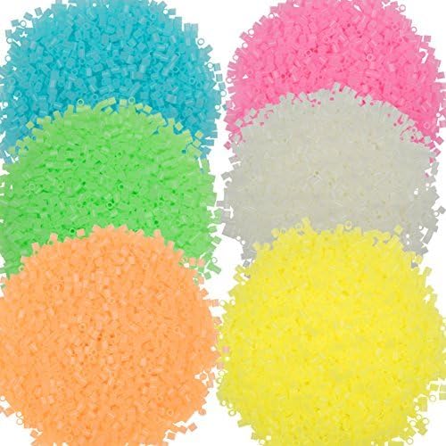 Buy now 9,000 Glow in The Dark Fuse Beads Set (6 Unique Colors) in Case and Separated - Works with Perler Beads, Pixel Art Project at indiglob india