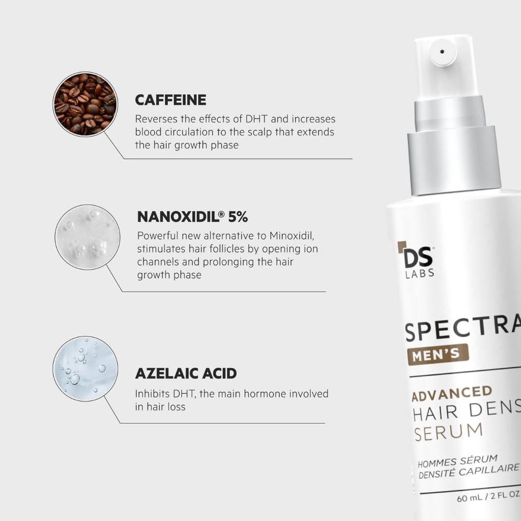 DS Labs Spectral Men's Hair Density Serum for Thinning Hair, Non-Greasy, 60 mL
