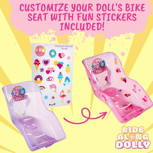 Buy now Ride Along Dolly Doll Bicycle Seat- The Original Bike Attachment for 18"-22" Dolls and Stuffed Animals- Decorate Yourself Decals Included, Fits Most Bikes, Birthday (Pink)- Christmas at indiglob india