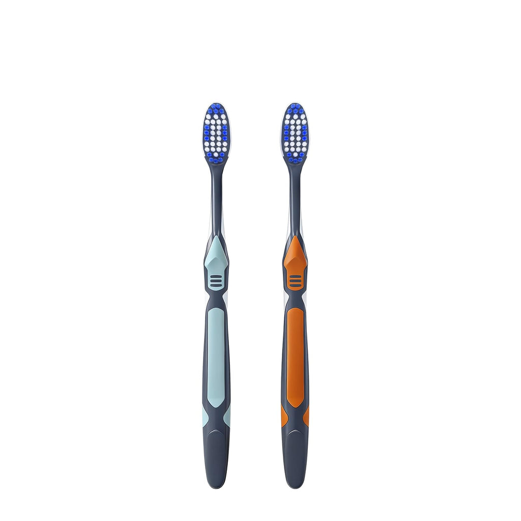 Medium Toothbrushes for Adults with Tongue Cleaner, Utilizing whitening Spiral Wave Brush bristles, it Effectively Cleans Coffee, Tea, and Smoke Stains, Gentle Rounded Tips（6 Pack）