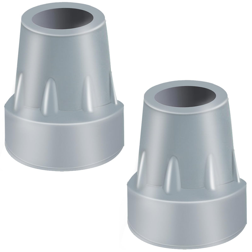 Crutch Tips, 2 Pack 7/8 inch Heavy Duty Replacement Cane Tips Rubber Crutch Tips for Walking Canes, Walking Sticks, Gray