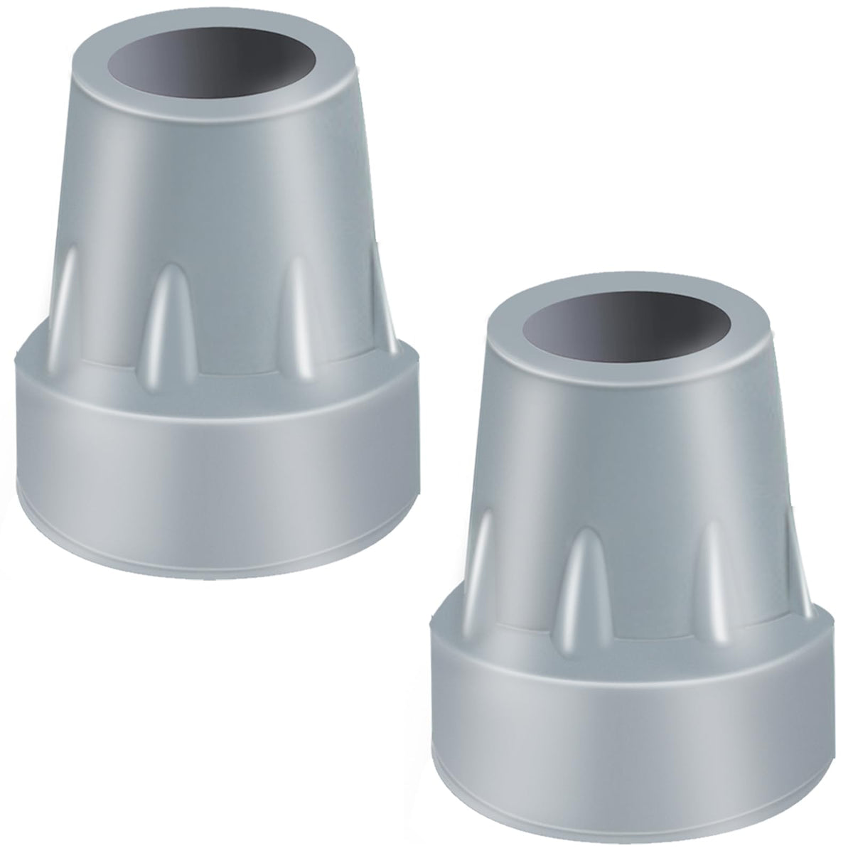 Crutch Tips, 2 Pack 7/8 inch Heavy Duty Replacement Cane Tips Rubber Crutch Tips for Walking Canes, Walking Sticks, Gray