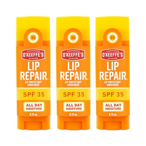 Buy now O'Keeffe's Lip Repair SPF 35 Lip Balm - Stick (3 Pack) - Sun-Safe Moisturizer for Extremely Cracked, Dry Lips at indiglob india