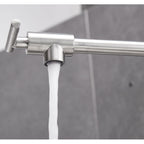 Buy now Pot Filler Faucet Brushed Nickel Wall Mount Commercial Kitchen Faucets Brass Folding Stretchable with Single Hole Two Handles by Aquafaucet at indiglob india