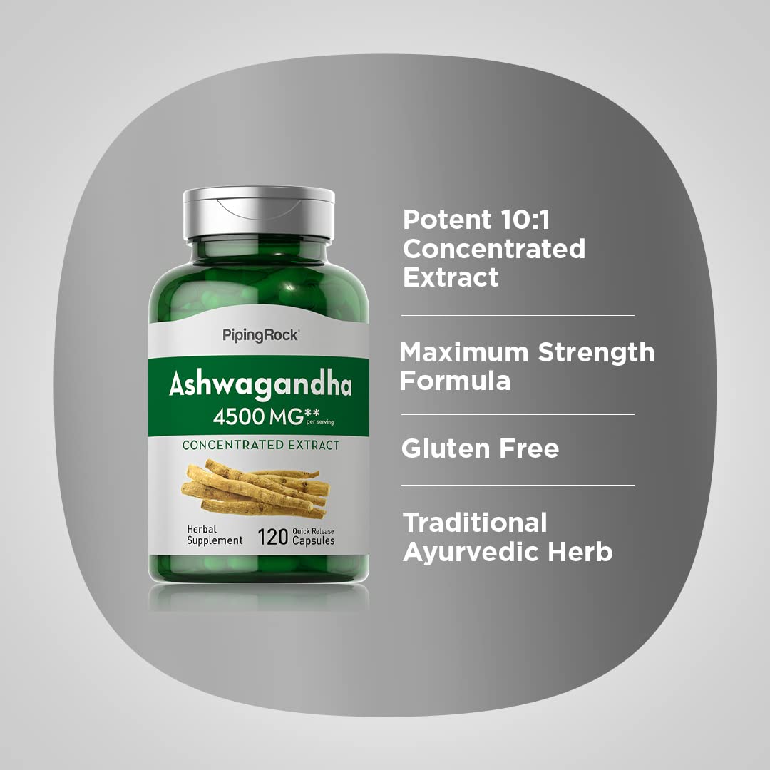 Piping Rock Ashwagandha Supplement | 120 Capsules