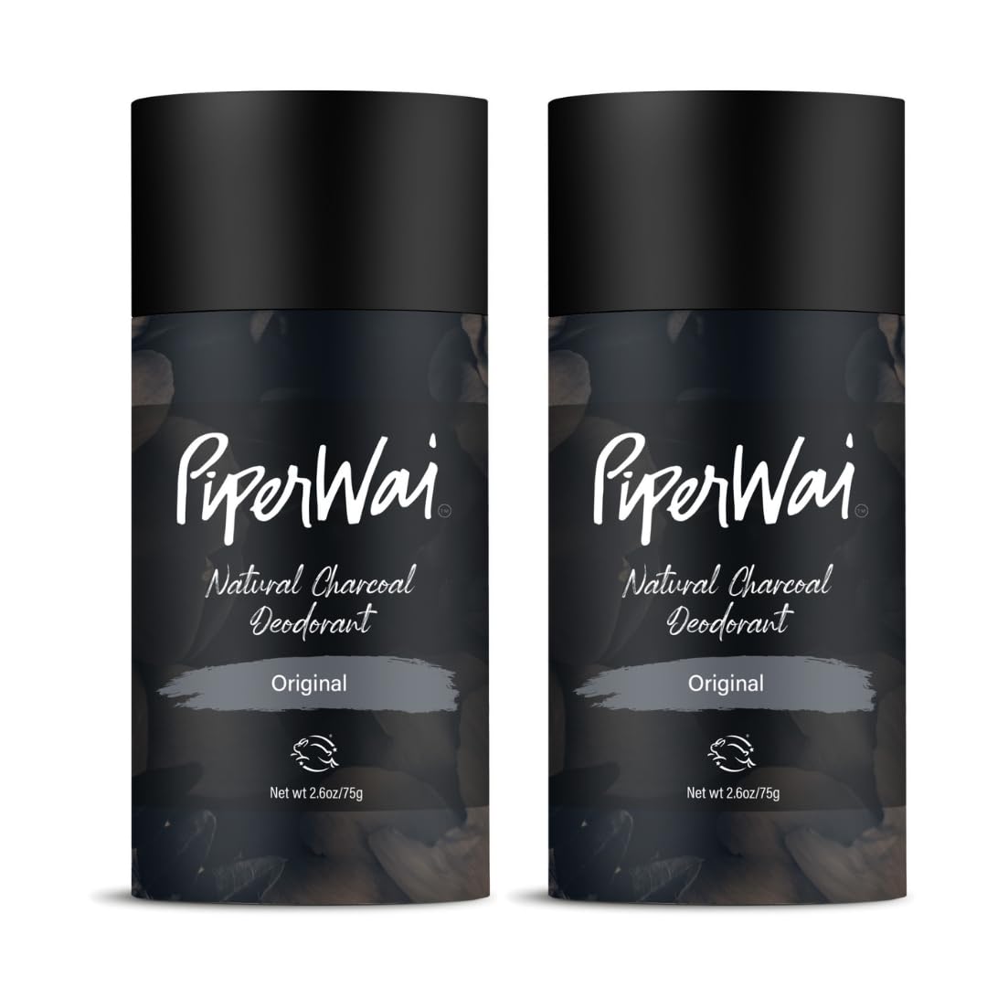 Buy now PiperWai Natural Deodorant w/Activated Charcoal | Odor Protection, Vegan, Aluminum Free, Shark Tank Product for Women & Men | Great for Travel, & Gifts | 2.6 oz (75g) Original Scented Stick Scented Stick 2-Pack at indiglob india