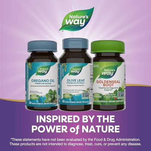 Buy now Nature's Way Olive Leaf, Premium Extract, Supports Heart Health*, 20% Oleuropein, 250 mg per serving, Non-GMO Project Verified, 60 Vegan Capsules (Packaging May Vary) at indiglob india